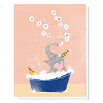 Splashing Elephant Birthday Card