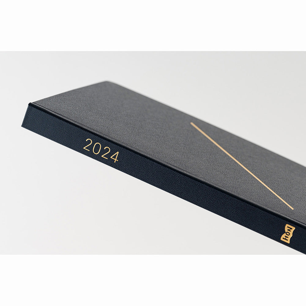 2024 Hobonichi Techo HON A5 Japanese Hardcover Planner Book - Slash (Navy)