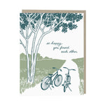 Bikes On A Path Wedding Card