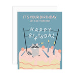 Trashed Raccoon Birthday Card