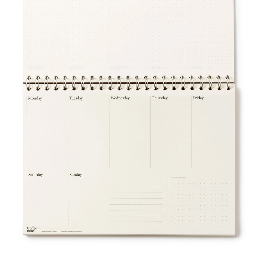 Coffee notes Undated 7 Day Weekly Planner - Espresso Brown