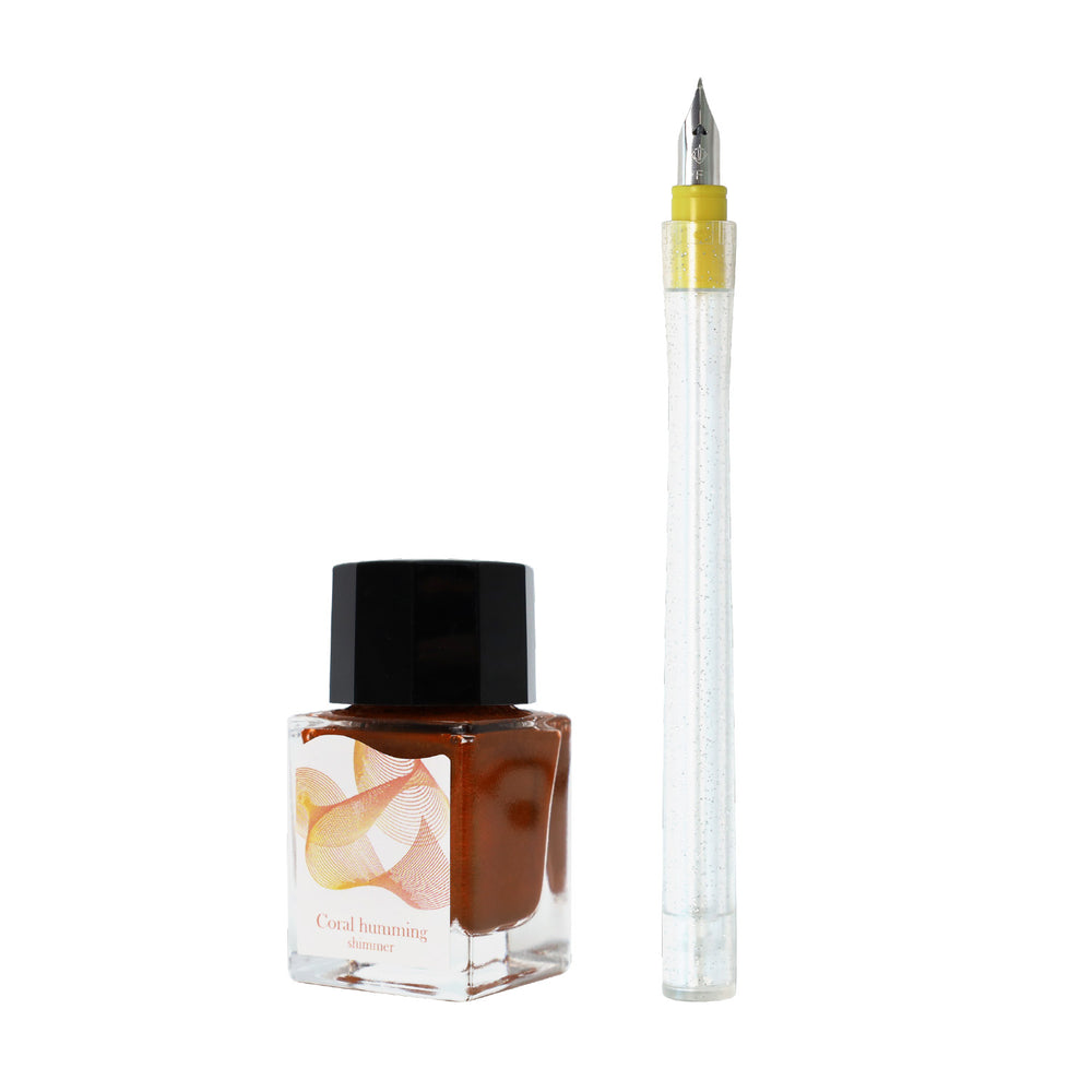 Sailor Dipton Shimmer Coral Humming Ink+Hocoro Dip Pen Set (Limited Edition)