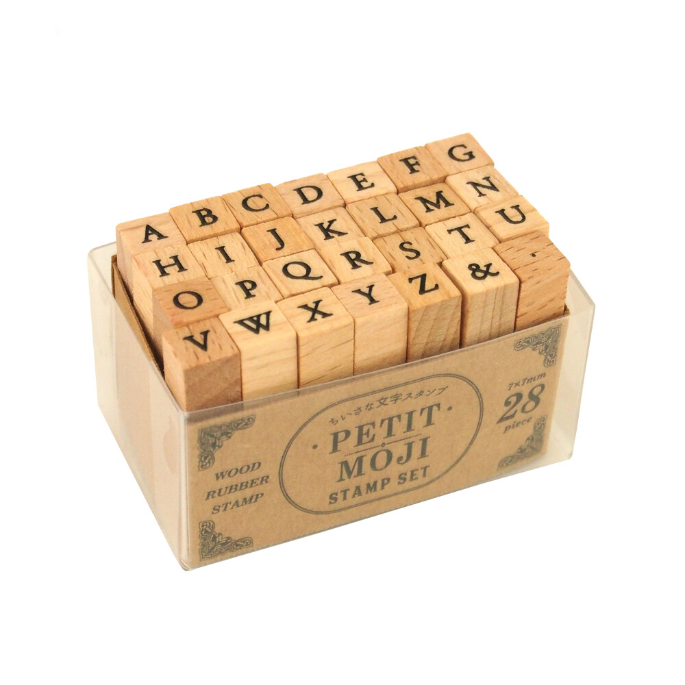 Kodomo No Kao Petit Moji Stamp Set - Uppercase Letters