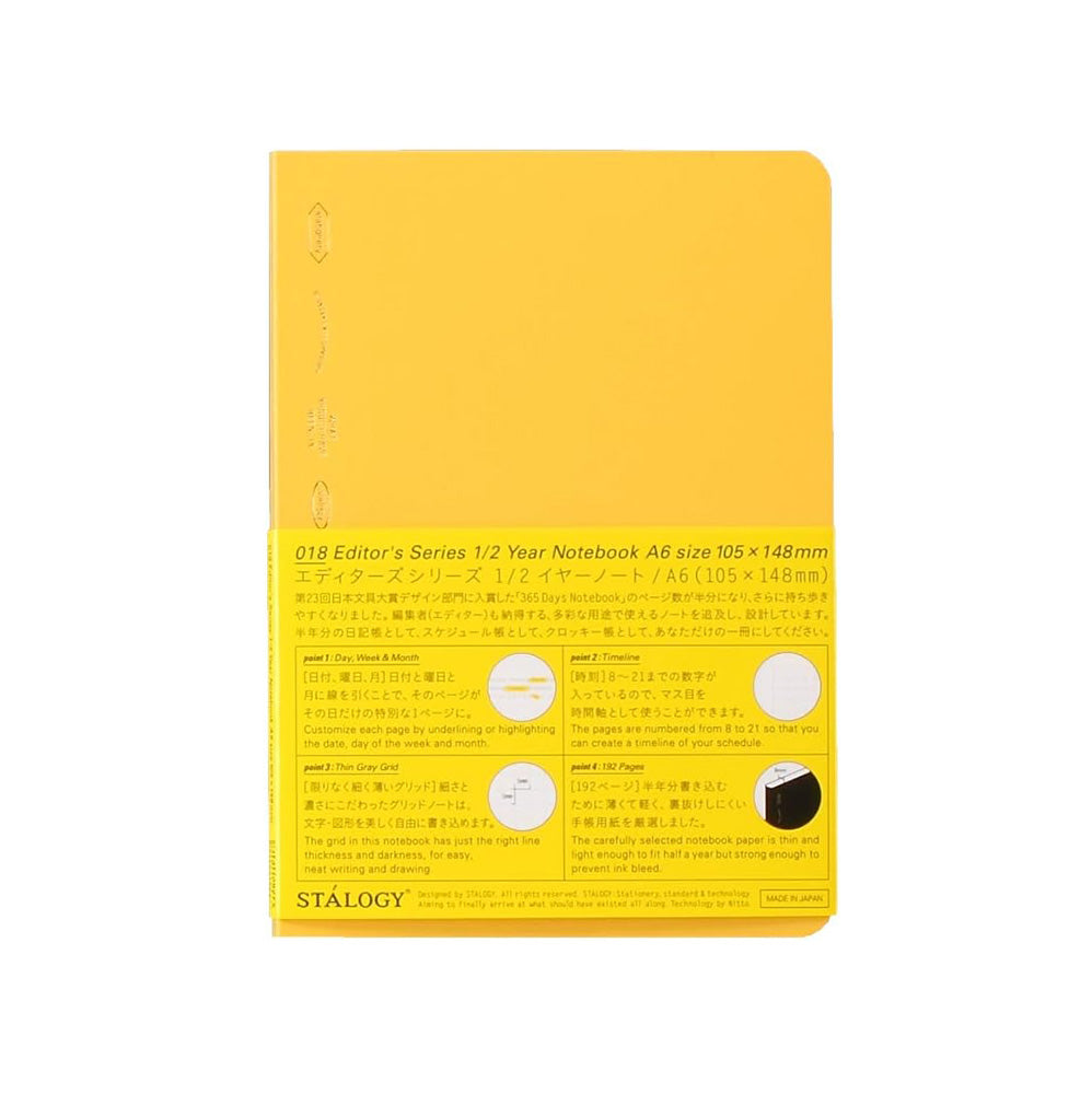 Stalogy Editor's Series 1/2 Year A6 Notebook - Yellow