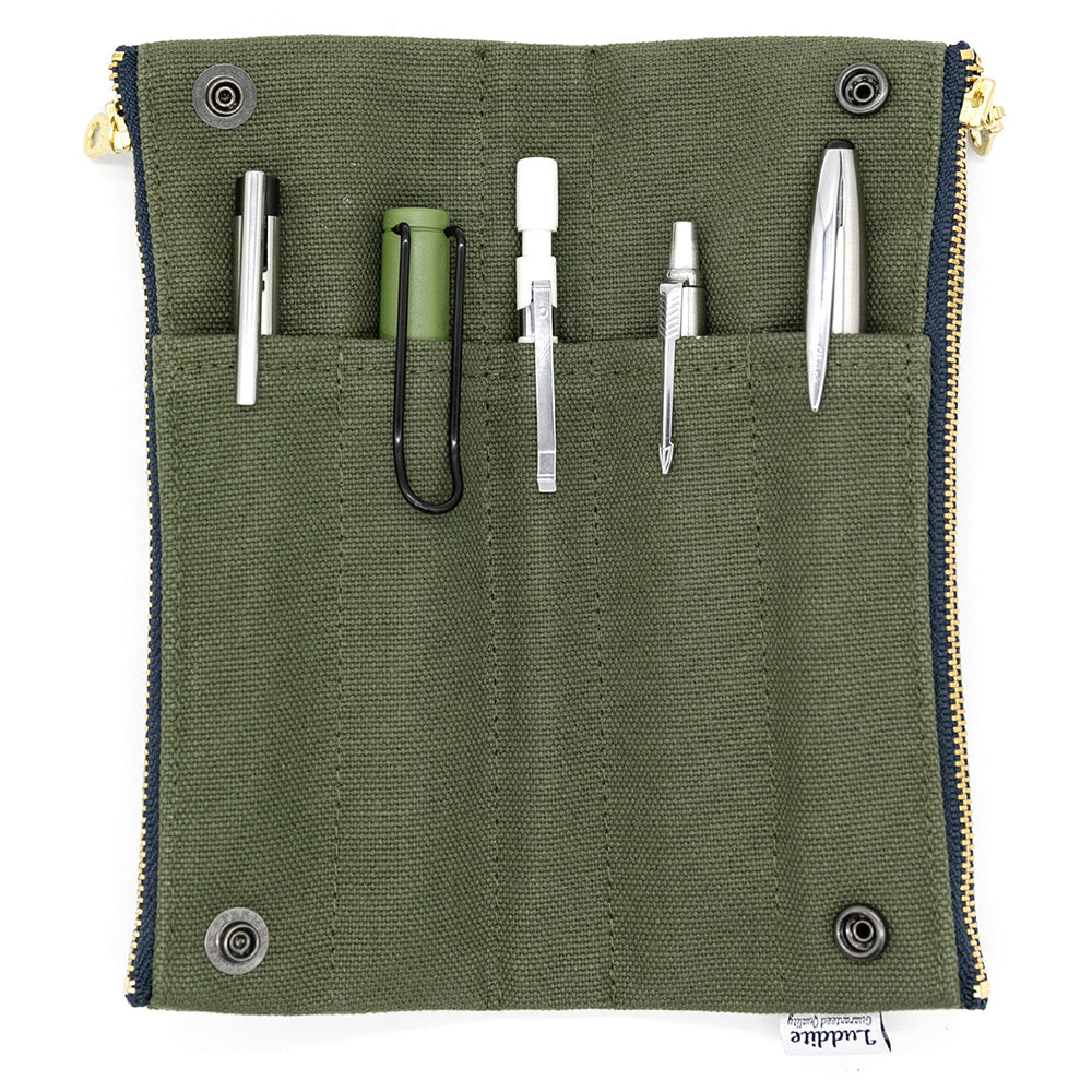 Luddite Canvas Folding Pen Case - Beige