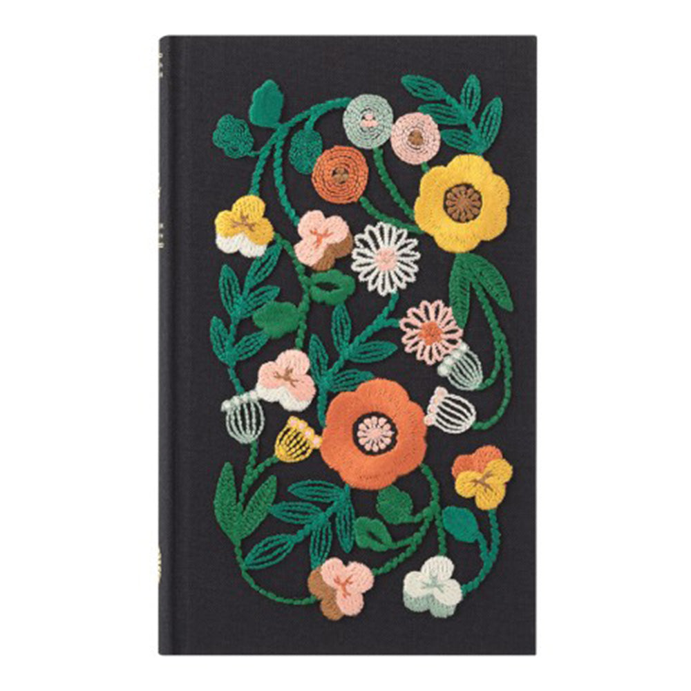 5 Years Diary - Embroidered Florals Black