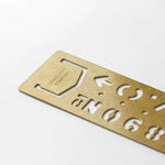 Traveler's Company Brass Template Bookmark Ruler - Number