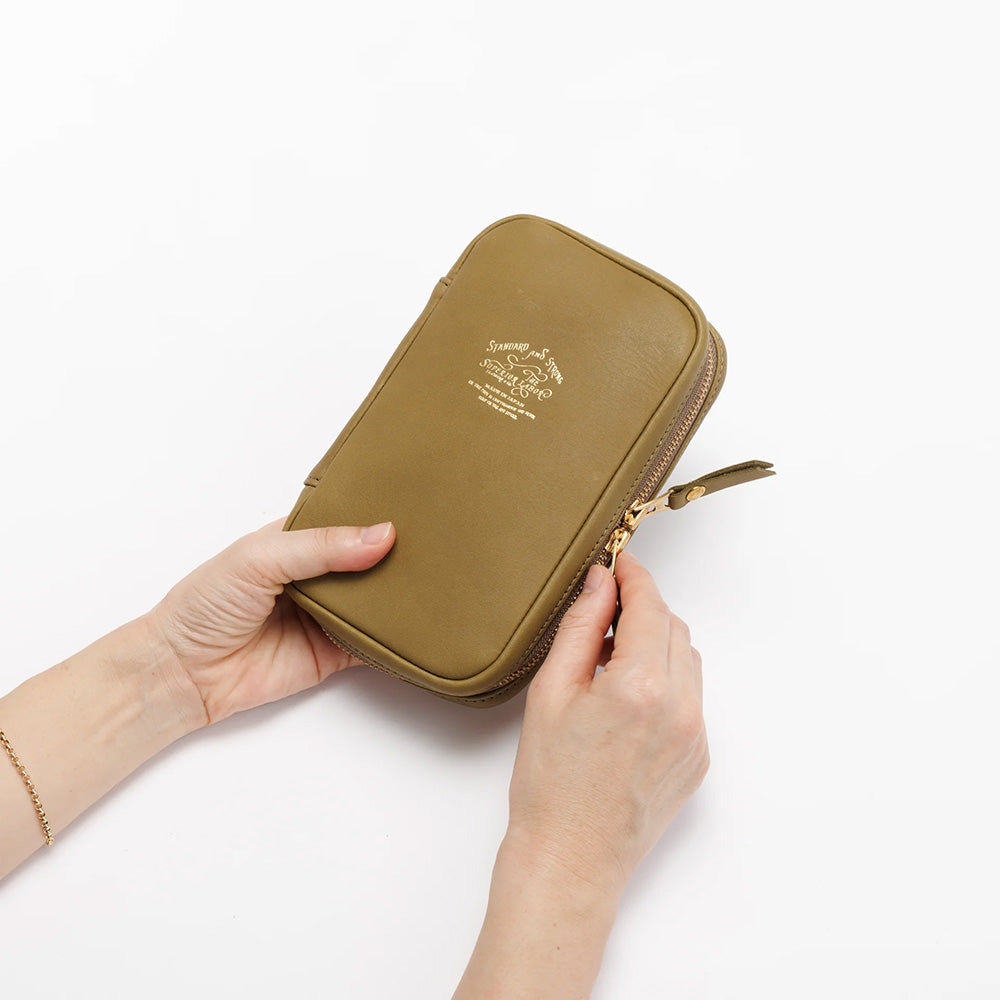 バーバリー ケース TB ファスナー キルティング エルモア The Superior Labor Writer's Leather Case - SL1748 - Cognac – M