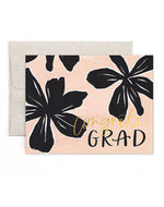 Black Floral Grad Card