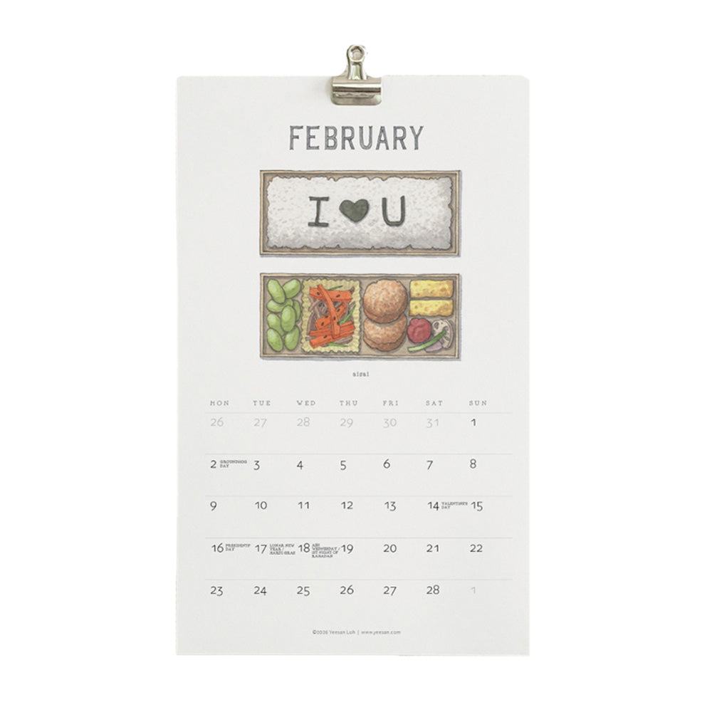 2026 Bento Wall Calendar