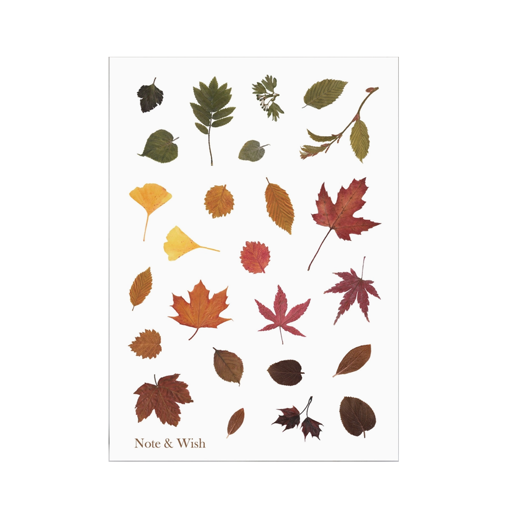 Pressed Leaves Washi Paper Sticker Sheet