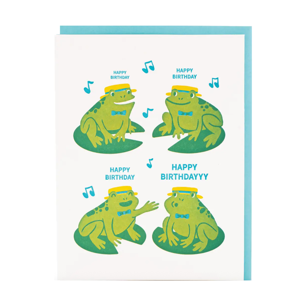 Frog Quartet Birthday Card