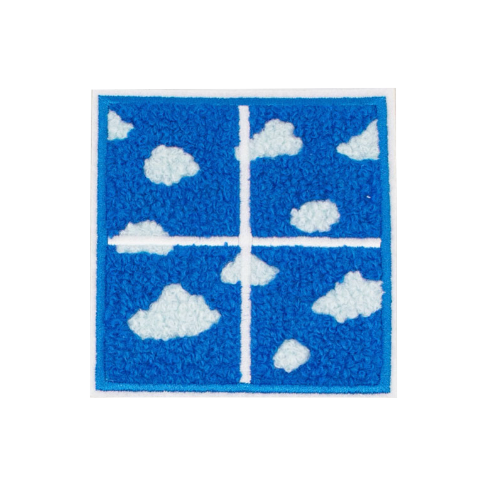 Window and Clouds Chenille Woven Sticker Patch