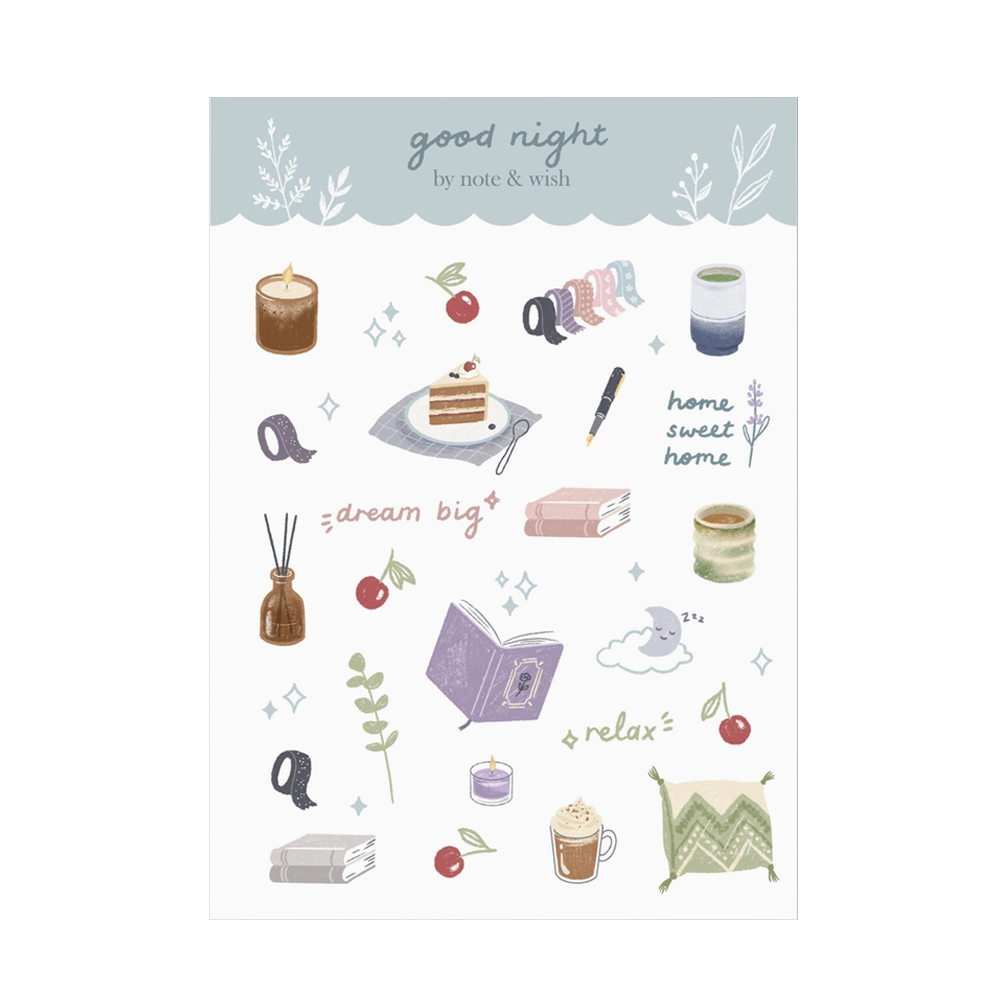 Good Night Washi Paper Sticker Sheet