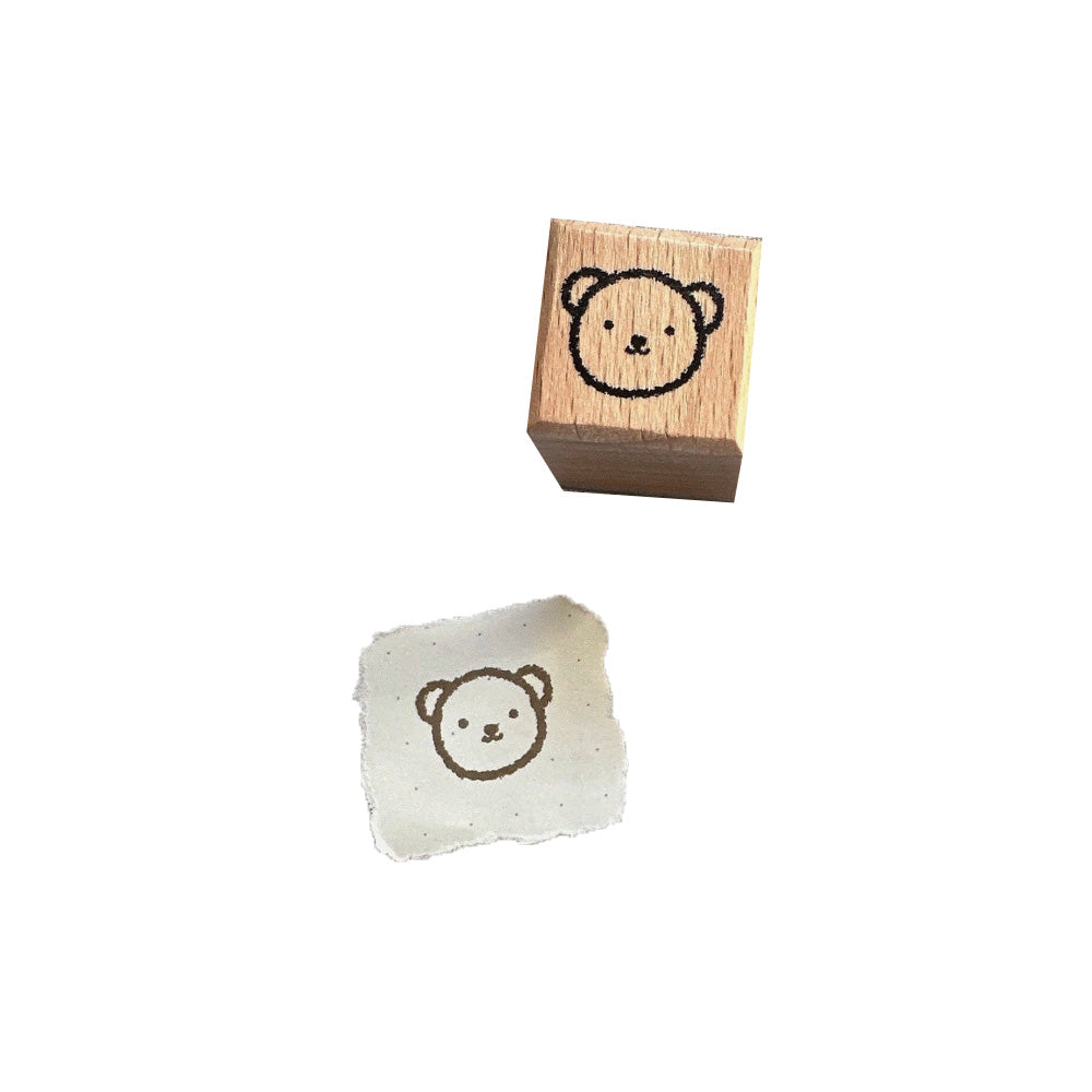 Fuzzy Bear Wooden Stamp