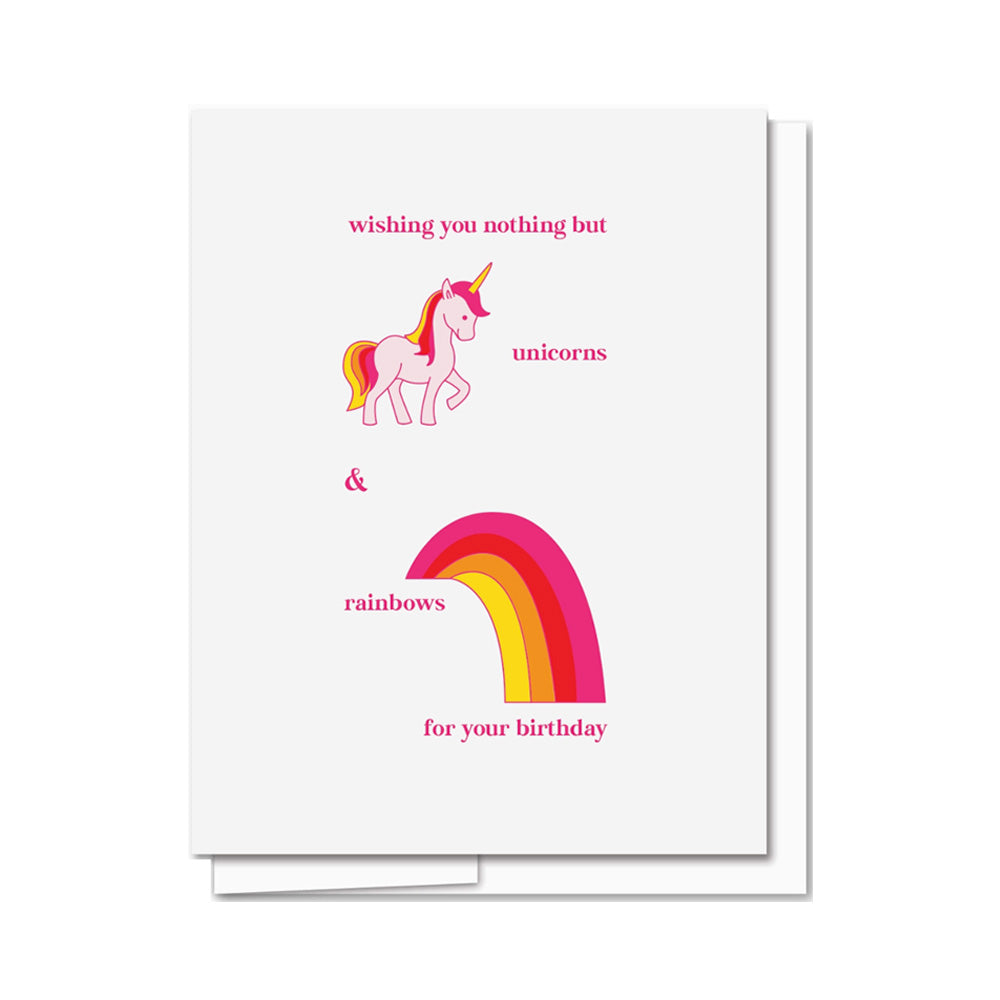Unicorns & Rainbow Birthday Card