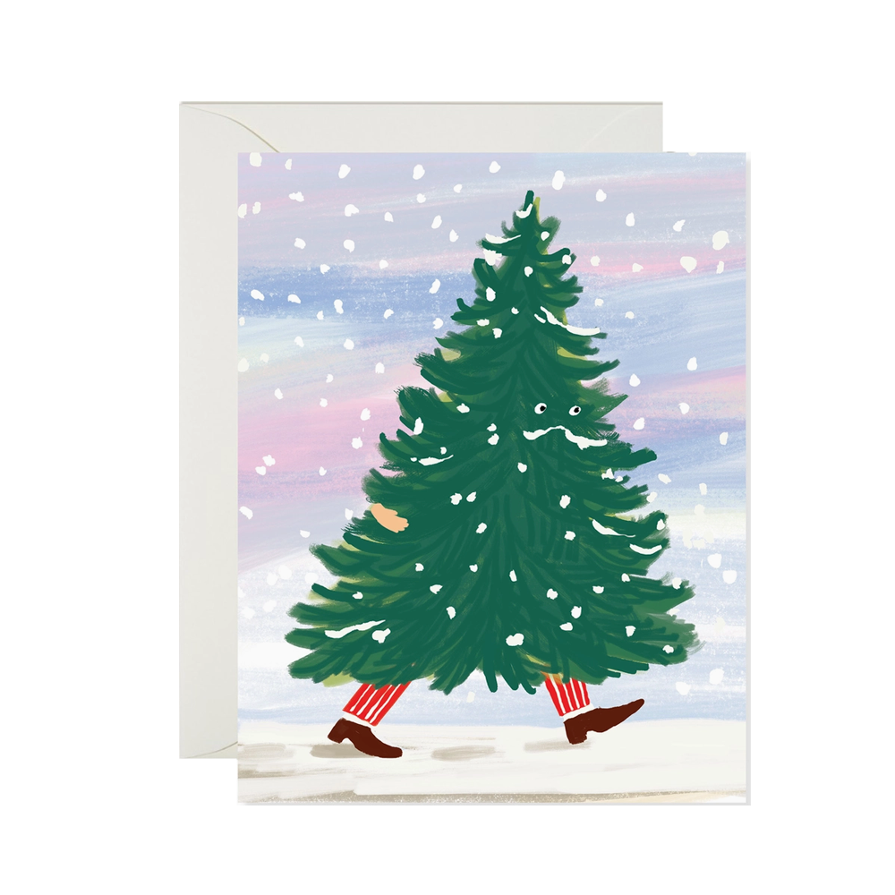 Walking Christmas Tree Card
