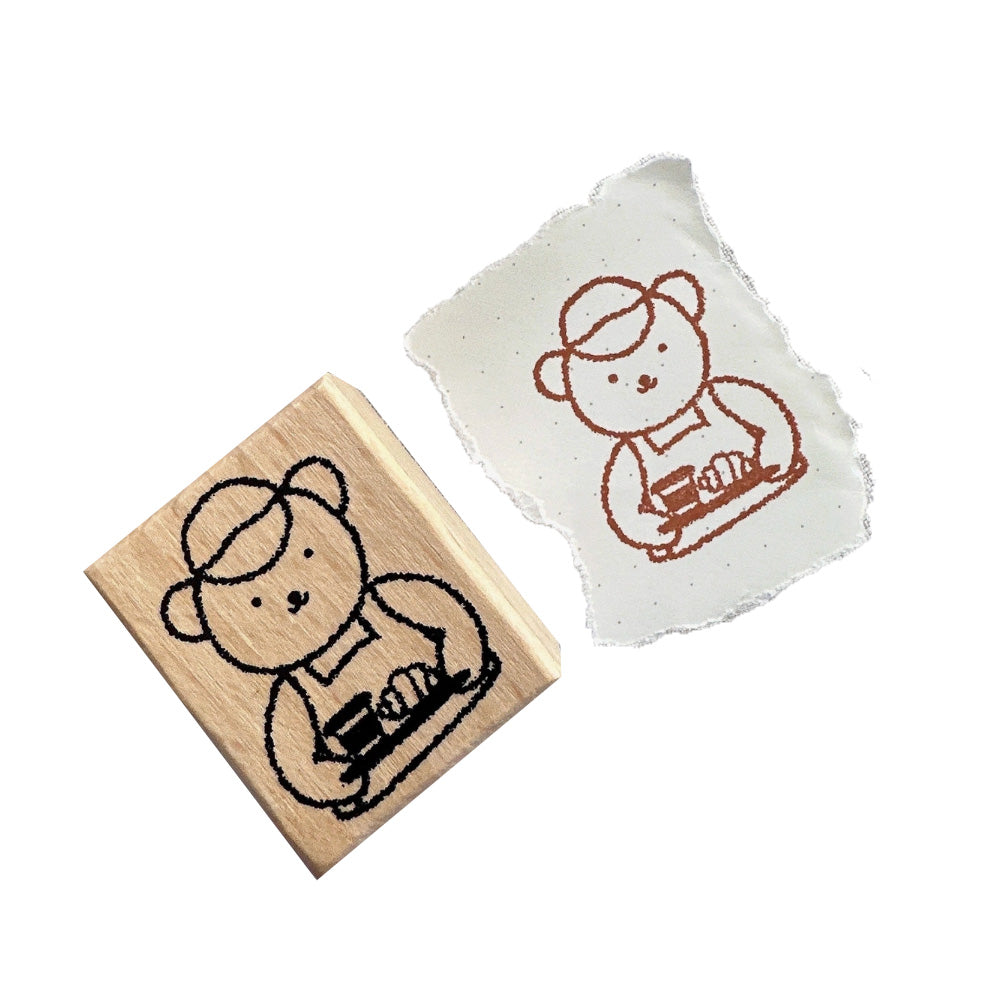 Croffee Bear Wooden Stamp