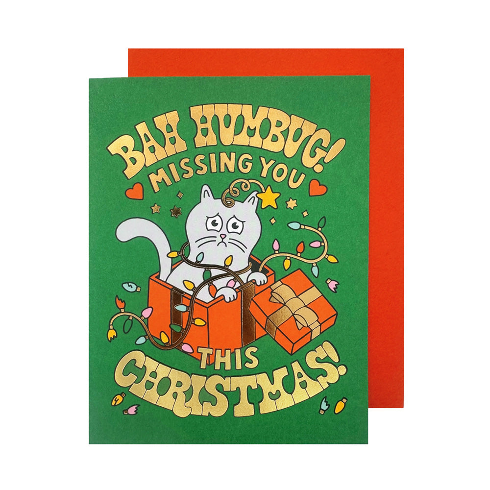 Bah Humbug Miss You Christmas Card - Set of 6