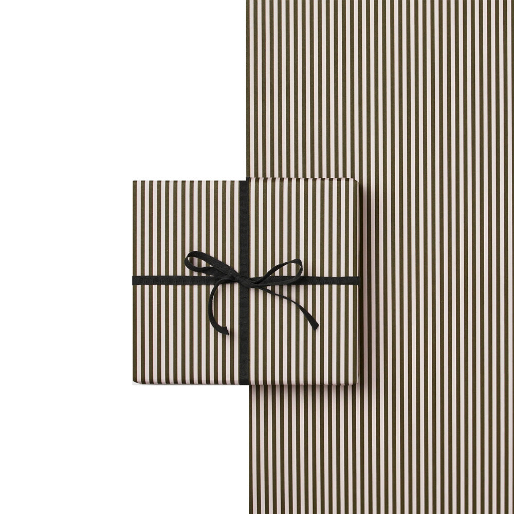 Peppermint Thin Green Stripe Single Sheet Gift Wrap