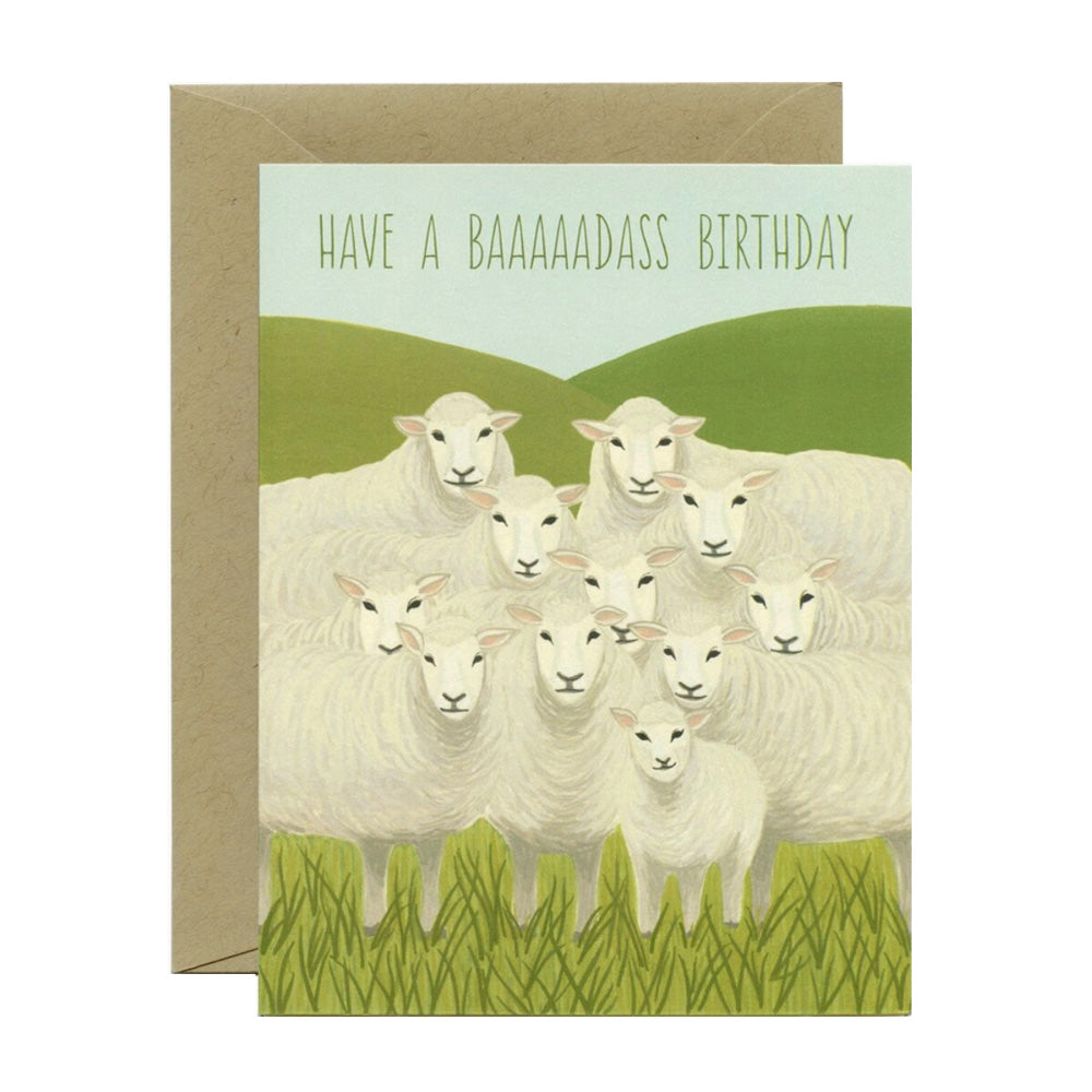 Badass Sheep Birthday Card