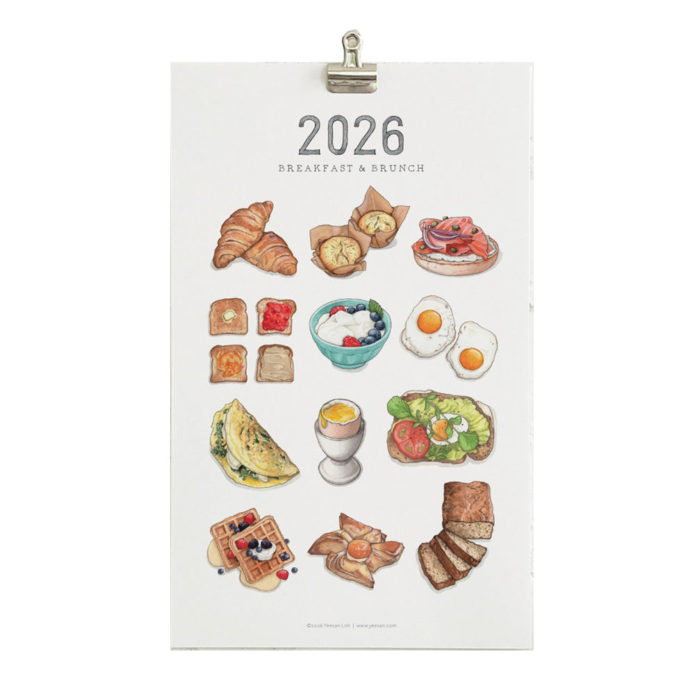 2026 Breakfast & Brunch Wall Calendar