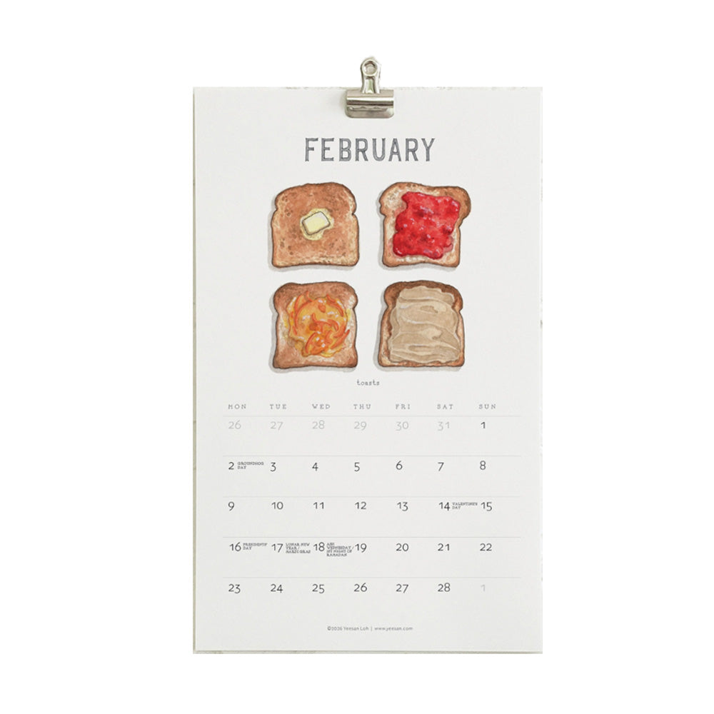 2026 Breakfast & Brunch Wall Calendar