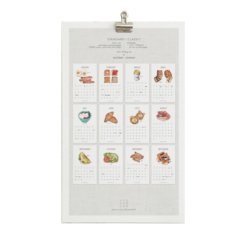 2026 Breakfast & Brunch Wall Calendar