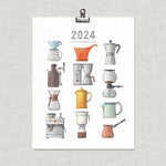 2024 Coffee Brewing Wall Calendar