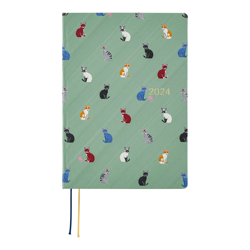2024 Hobonichi Techo HON A5 Japanese Hardcover Planner Book - Bow & Tie: Cats & Me