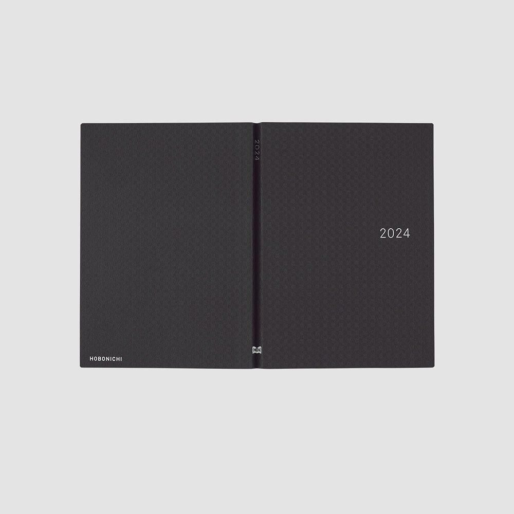 2024 Hobonichi Techo HON A5 English Hardcover Planner Book - Paper Series: Black Gingham