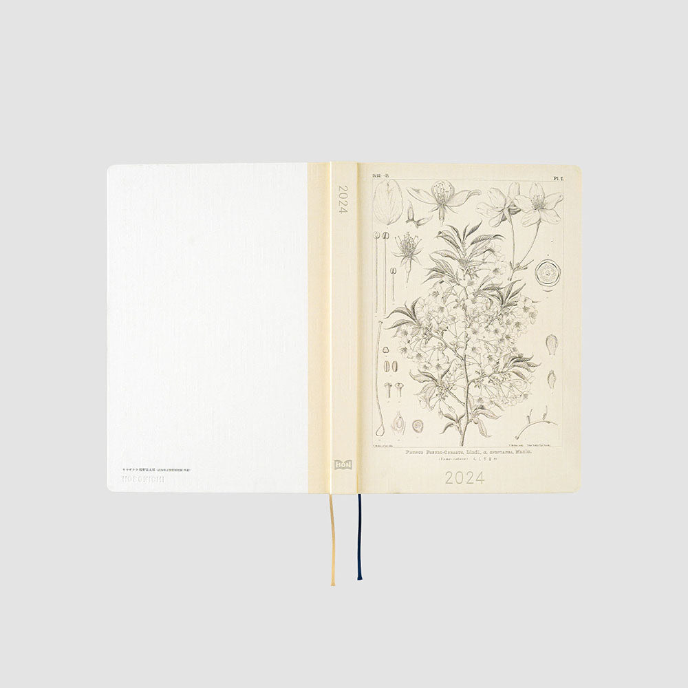 2024 Hobonichi Techo HON A5 Japanese Hardcover Planner Book - Tomitaro Makino: Yamazakura