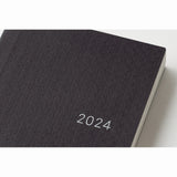 2024 Hobonichi Techo HON A6 English Hardcover Planner Book - Paper Series: Black Gingham