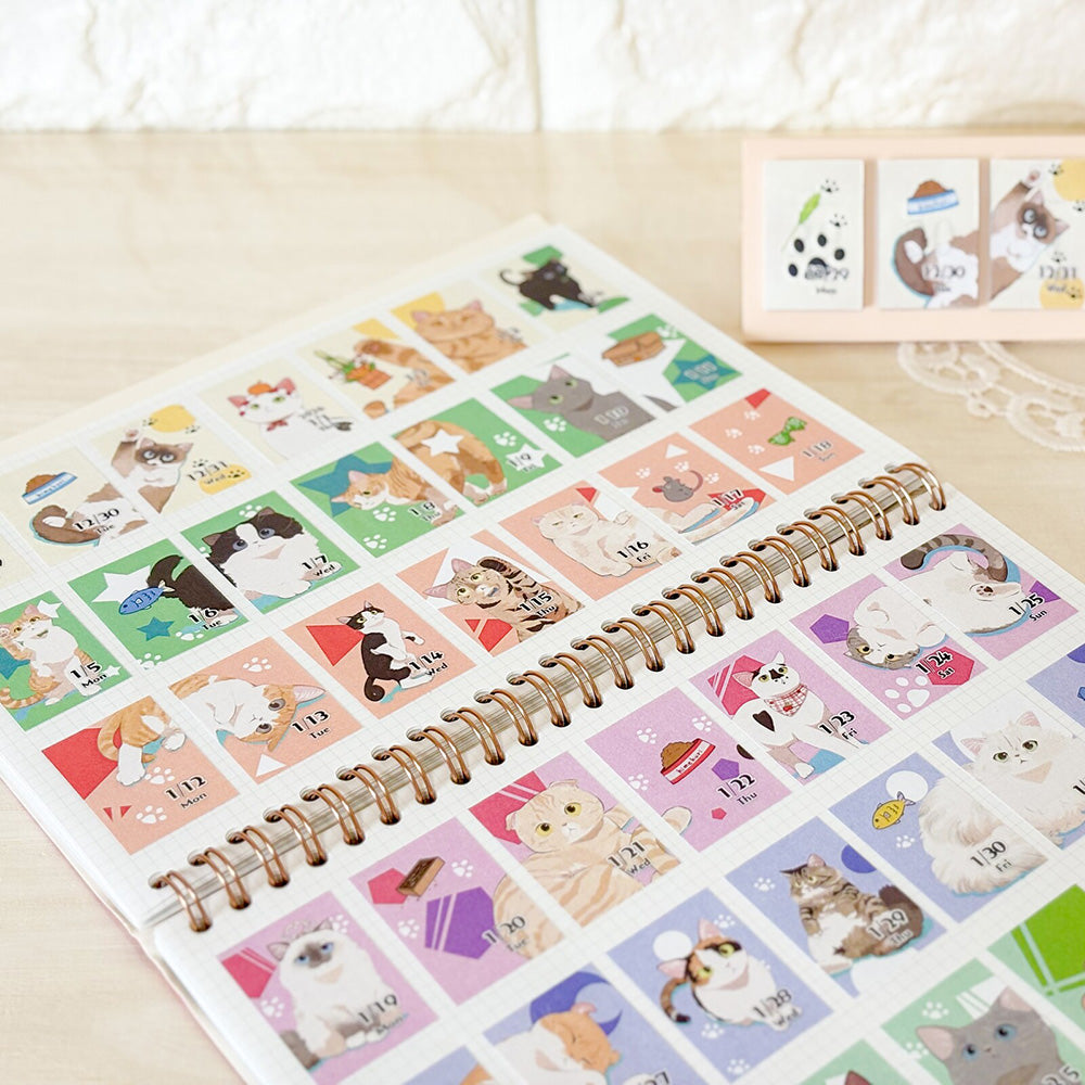 2026 Himekuri Sticky Calendar - Cats