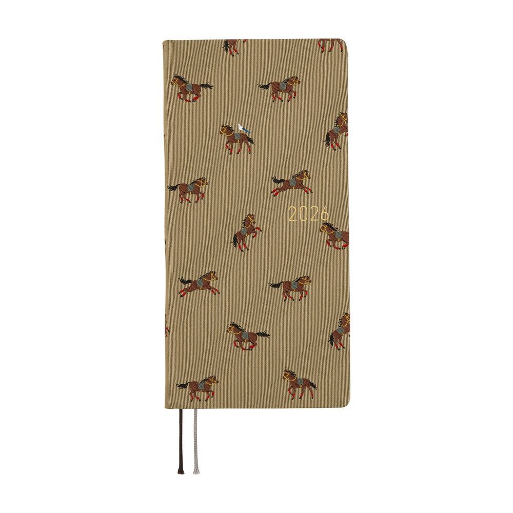 2026 Hobonichi Techo English MEGA Weeks - Bow & Tie: Galloping Horses