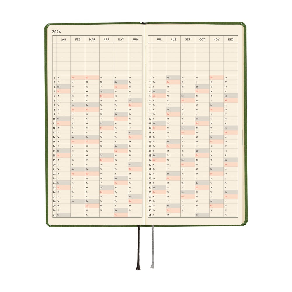 2026 Hobonichi Techo English MEGA Weeks - Colors: Antique Green