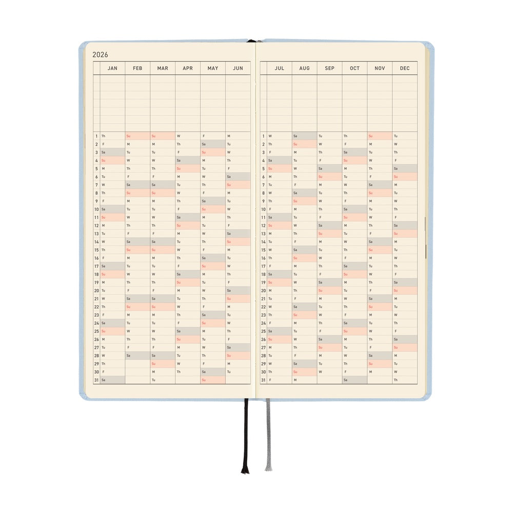 2026 Hobonichi Techo English MEGA Weeks - Colors: Sky Mist