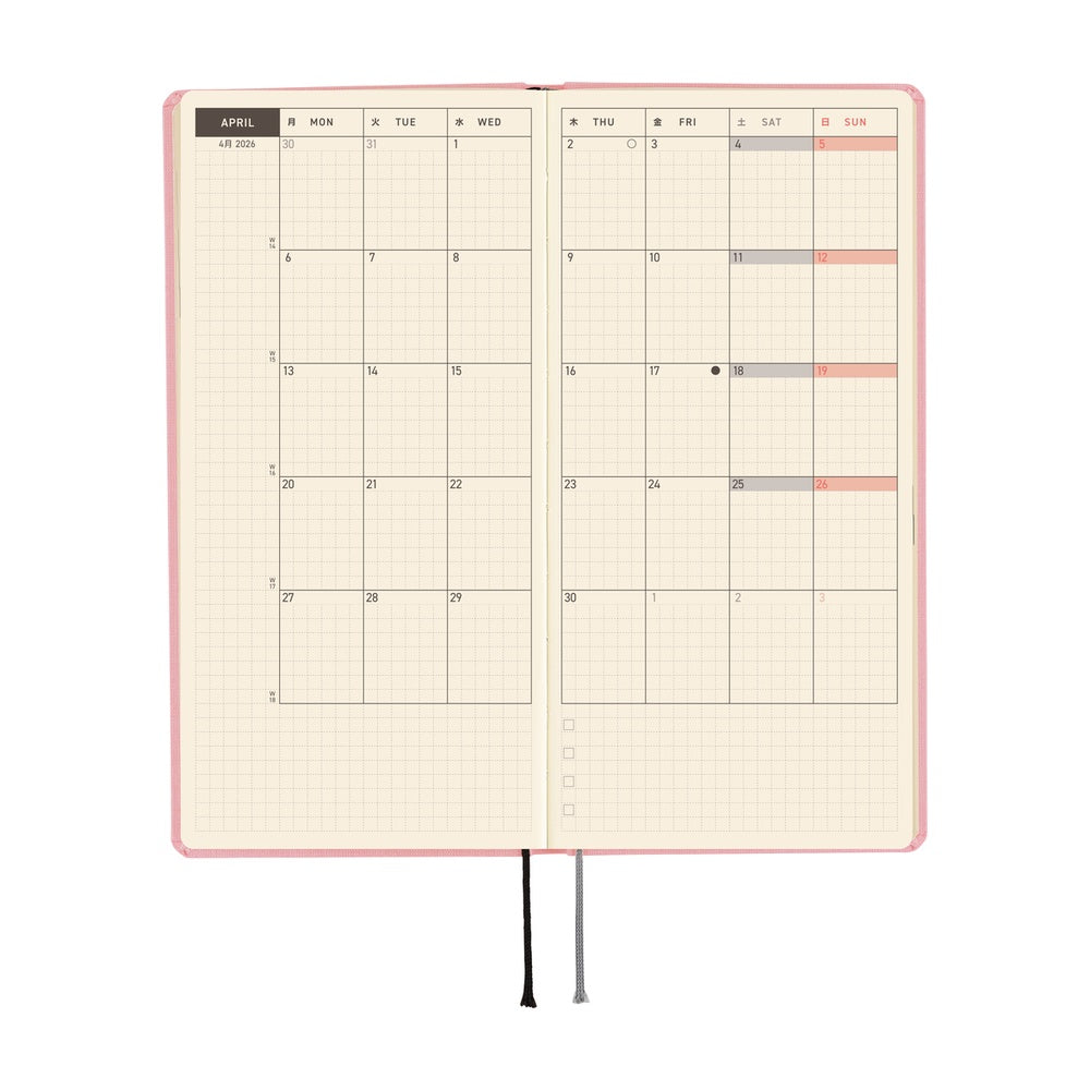 2026 Hobonichi Techo English MEGA Weeks - Colors: Strawberry Milk