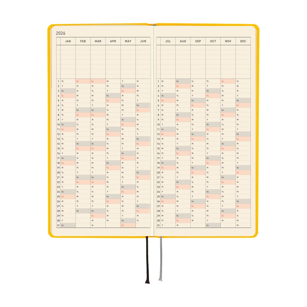 2026 Hobonichi Techo English Weeks - Full Moon Yellow