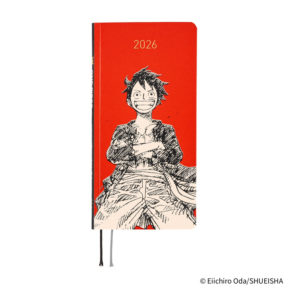 2026 Hobonichi Techo English Weeks - ONE PIECE Magazine: Straw Hat Luffy (Red)