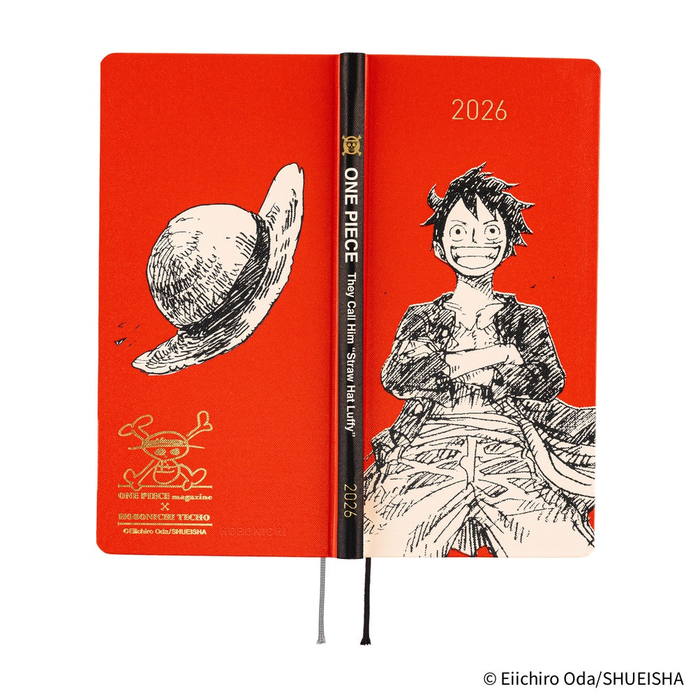 2026 Hobonichi Techo English Weeks - ONE PIECE Magazine: Straw Hat Luffy (Red)