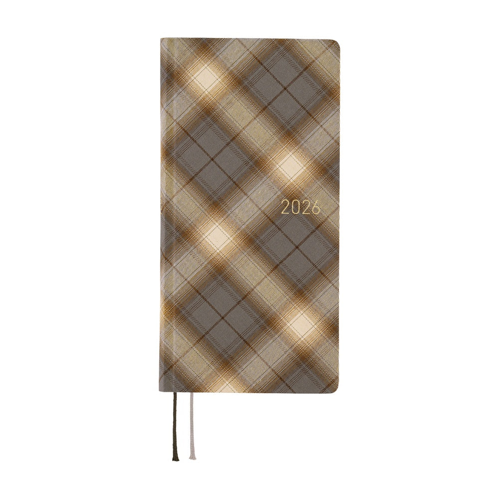 2026 Hobonichi Techo English Weeks - Shirt Fabric: Foggy Plaid