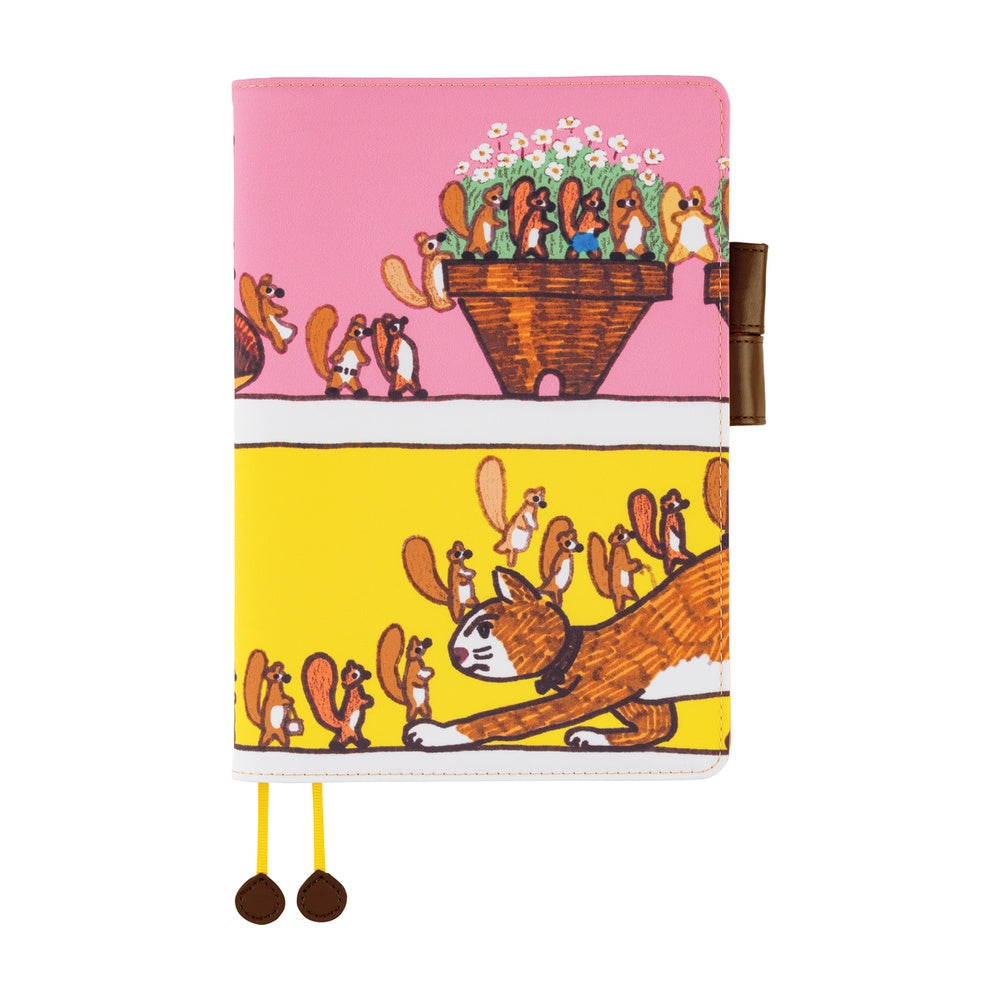 2026 Hobonichi Techo Cousin Planner Book & Cover English A5 - 100%ORANGE: Where's the Squirrel Going