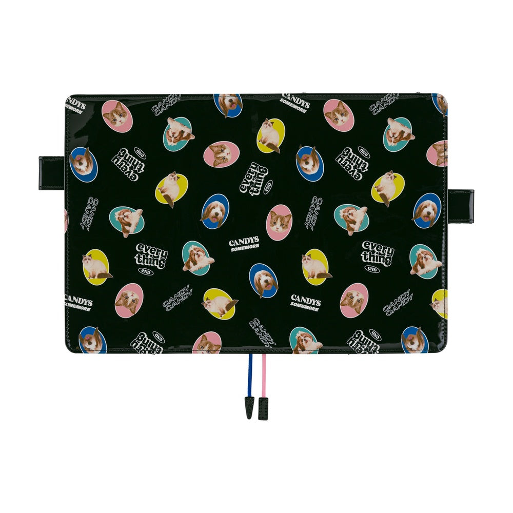 2026 Hobonichi Techo Cousin Planner Book & Cover English A5 - Candy Stripper: Random Dog & Cat (Black)