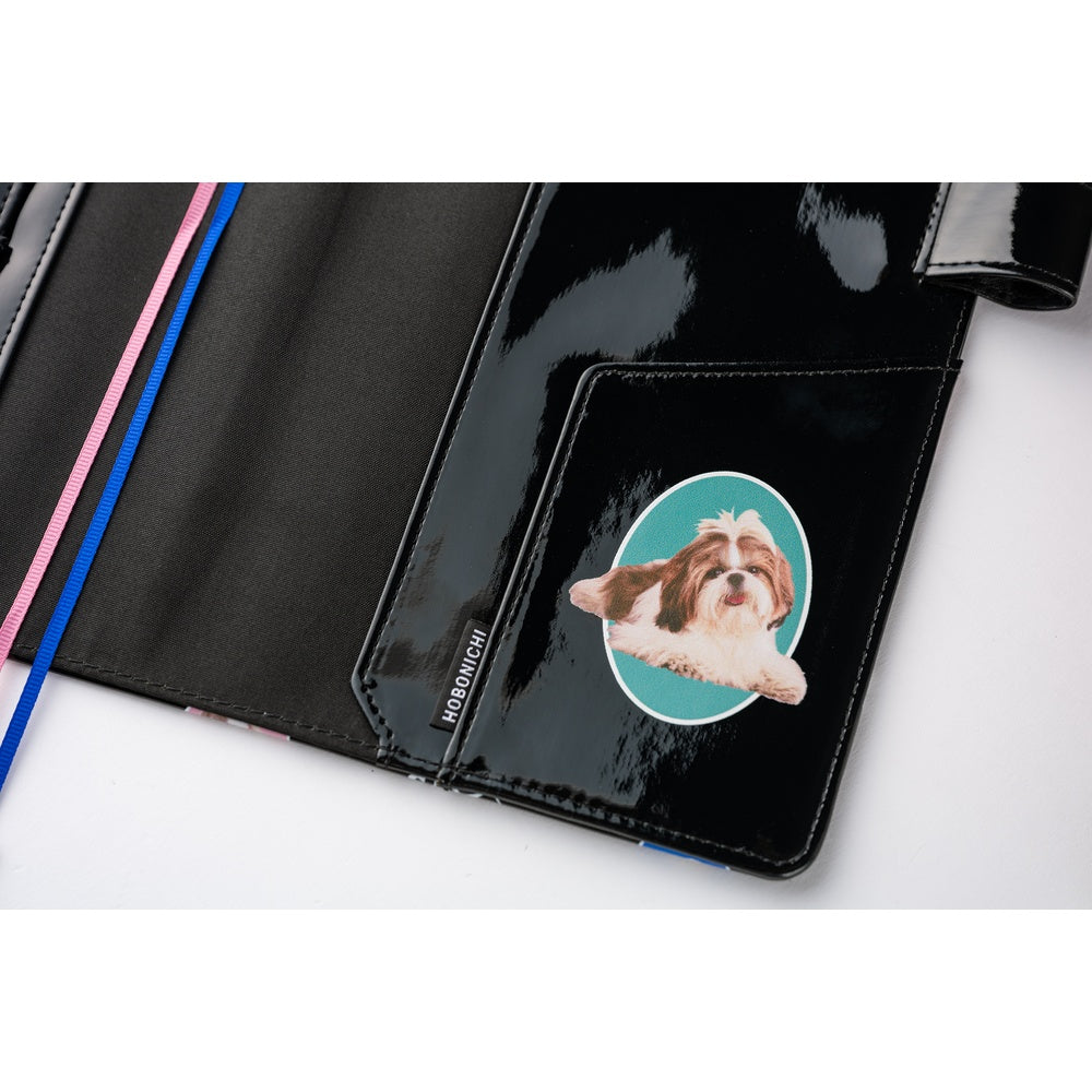 2026 Hobonichi Techo Cousin Planner Book & Cover English A5 - Candy Stripper: Random Dog & Cat (Black)