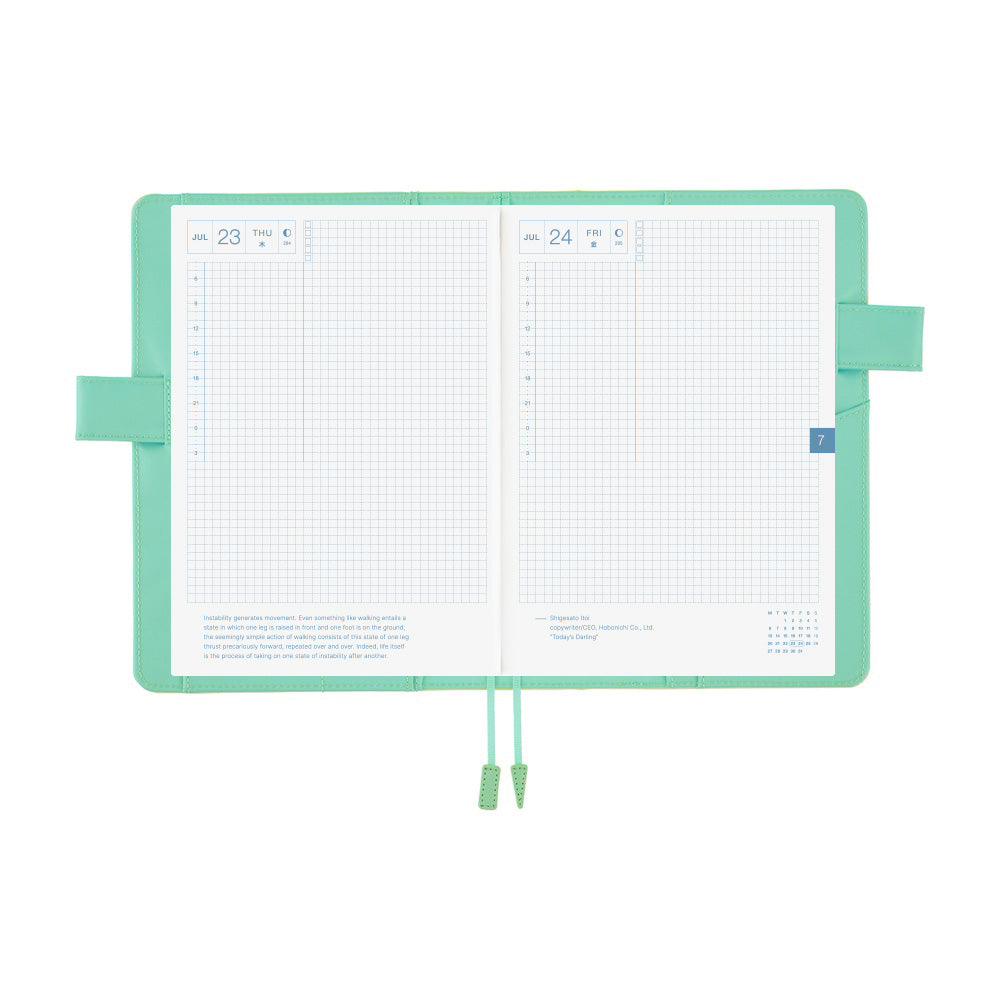 2026 Hobonichi Techo Cousin Planner Book & Cover English A5 - Colors: Chamomile Mint