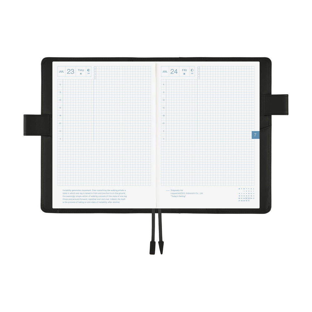 2026 Hobonichi Techo Cousin Planner Book & Cover English A5 - Leather: TS Basic - Black