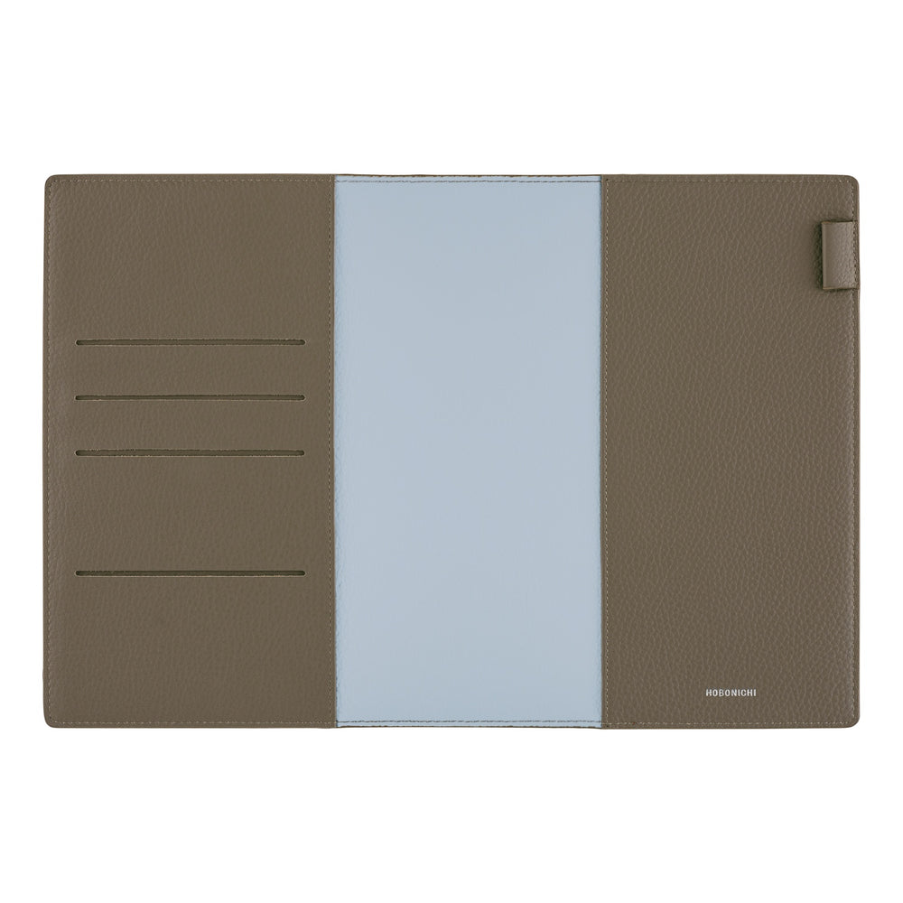 2026 Hobonichi Techo Cousin Planner Book & Cover English A5 - Leather: Taut (Gray & Light Blue)