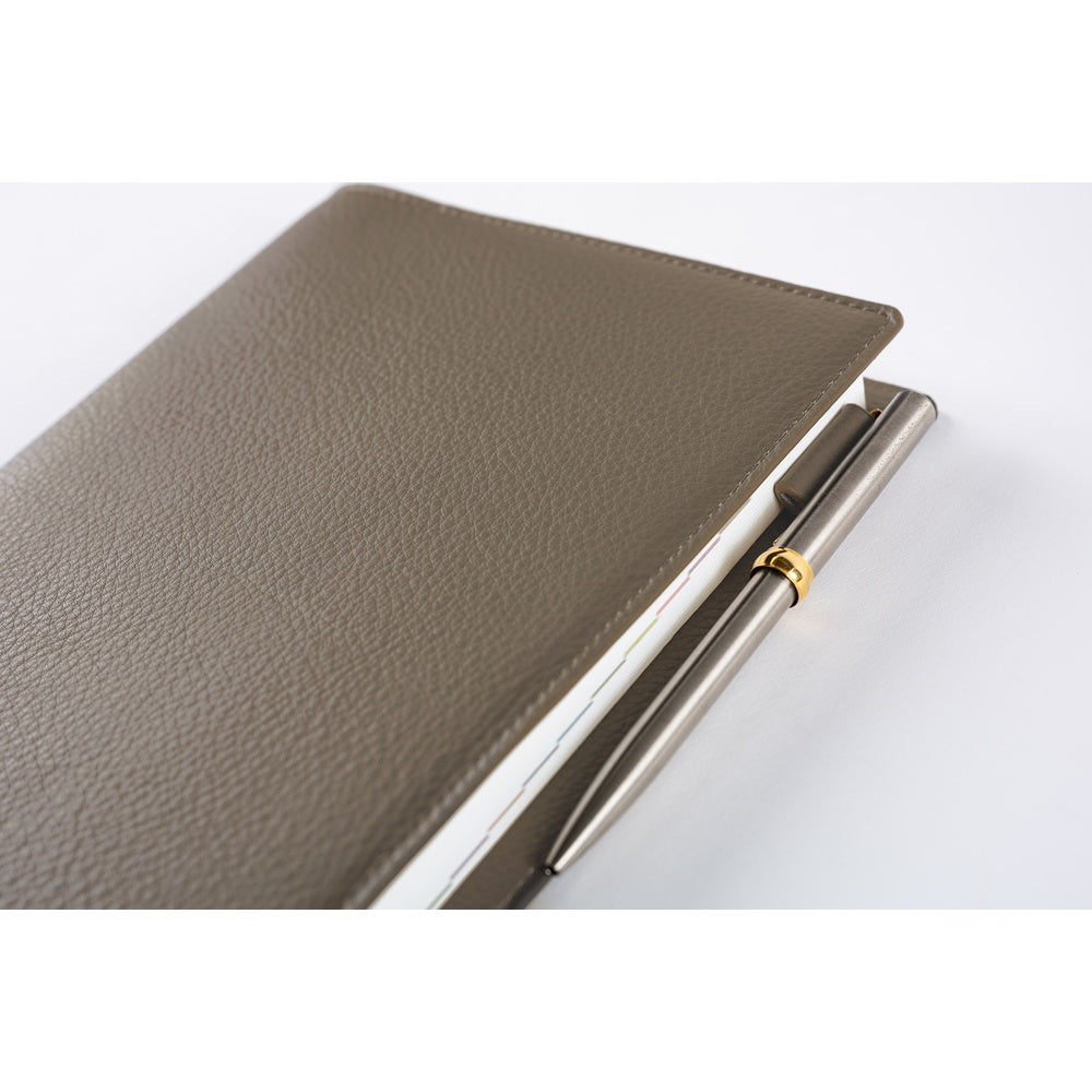 2026 Hobonichi Techo Cousin Planner Book & Cover English A5 - Leather: Taut (Gray & Light Blue)