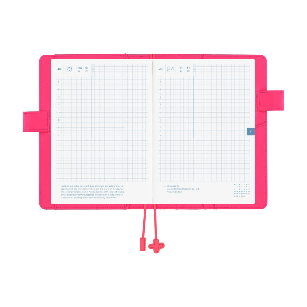 2026 Hobonichi Techo Cousin Planner Book & Cover English A5 - Makoto Matsubayashi: Pink Flowers